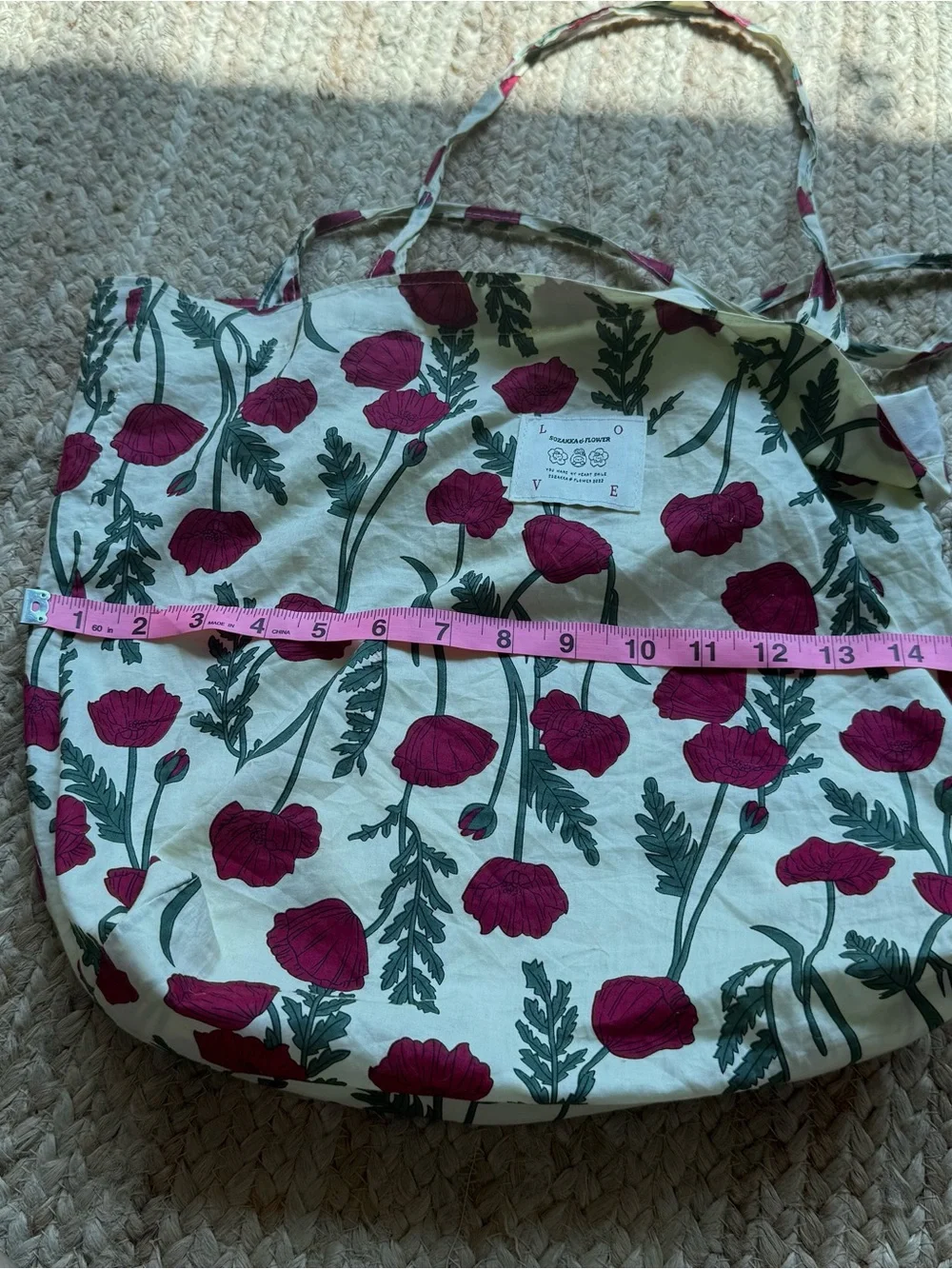 Sozakka & Flower Tote Floral Fabric Purse Hippie 90s Y2K Boho Coastal Cowgirl